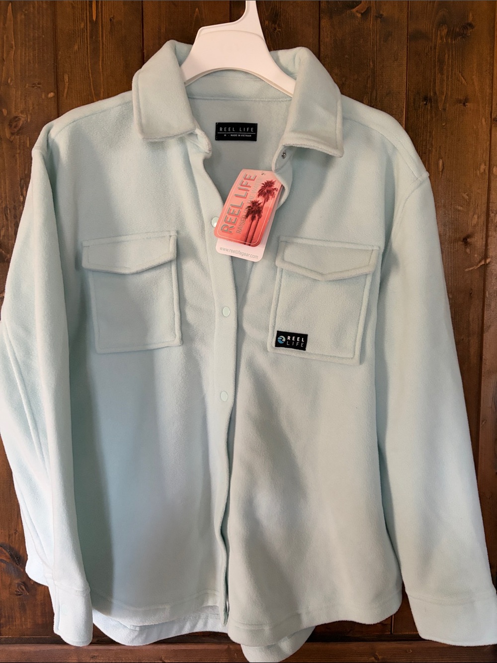 Reel Life Women's Light Mint Fleece Shacket